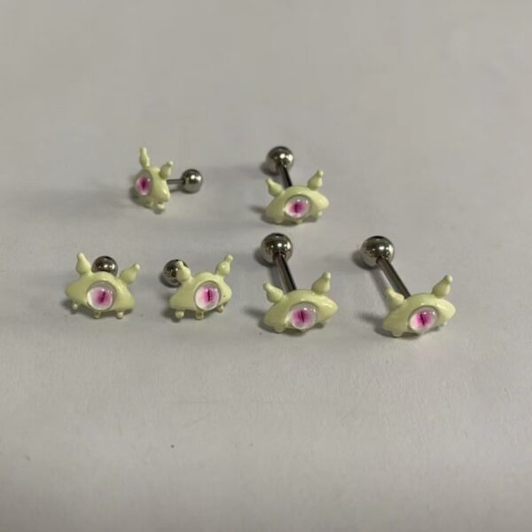 Devil eyes stainless steel nose piercing - Image 3