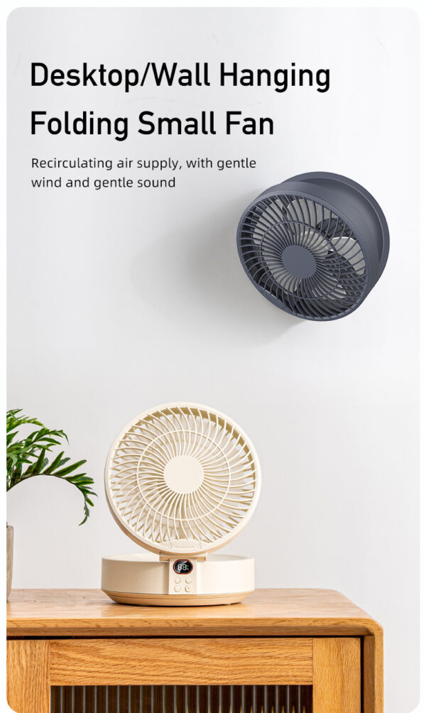 Foldable Wall/Desk Fan with night light - Image 2