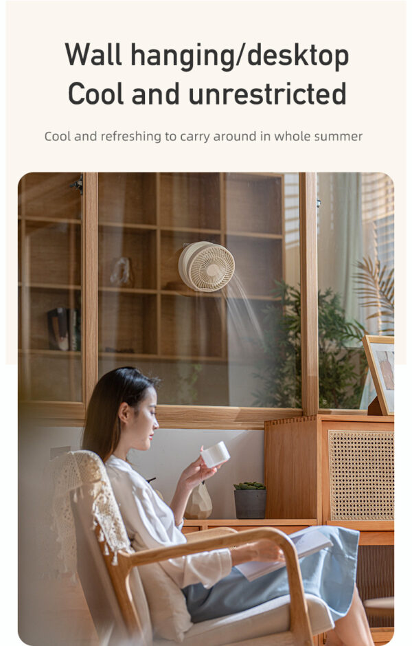 Foldable Wall/Desk Fan with night light - Image 7