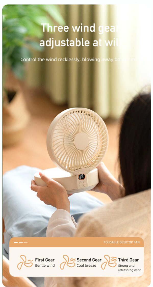 Foldable Wall/Desk Fan with night light - Image 10