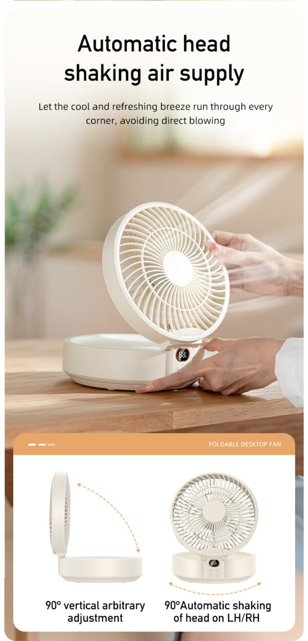 Foldable Wall/Desk Fan with night light - Image 11