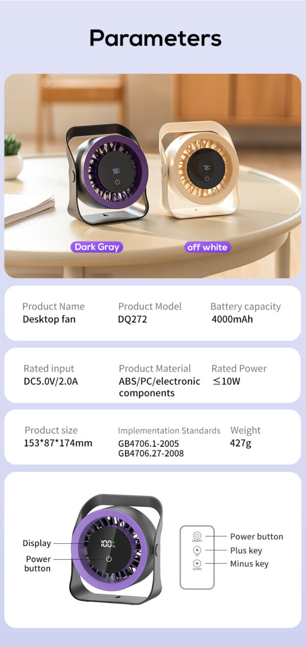 Desktop & Wall-Mounted Fan - Image 22