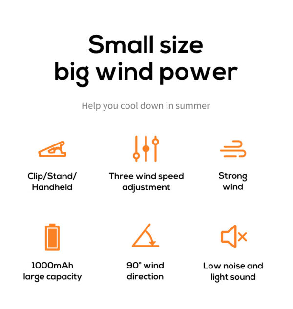 mini outdoor multi-function clip fan - Image 2