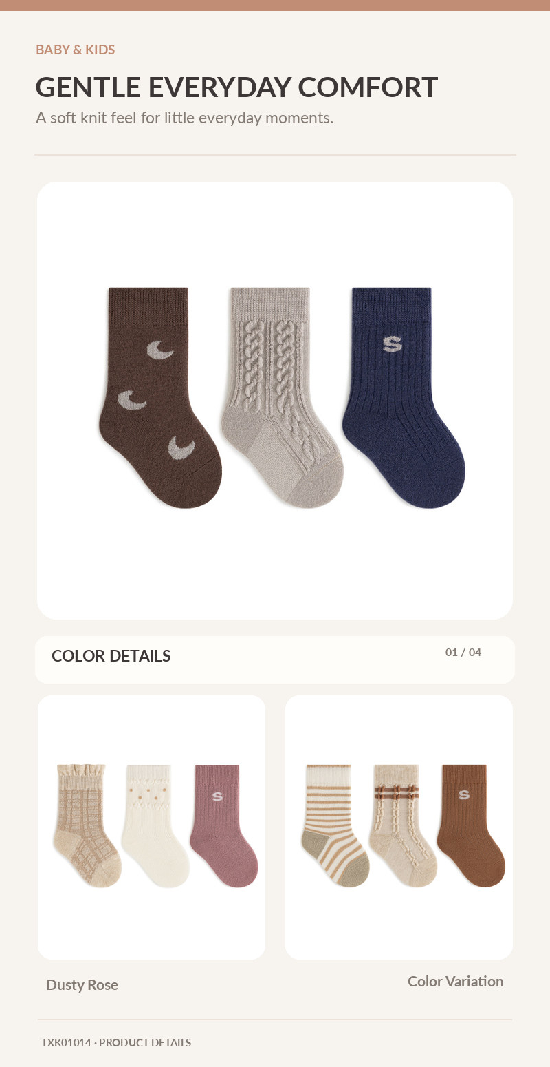Kids Crew Socks for wholesale buyers – TXK01014, detail image 1