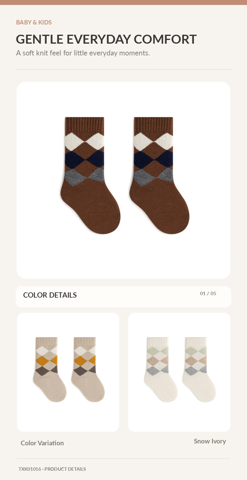 Kids Crew Socks for wholesale buyers – TXK01016, detail image 1