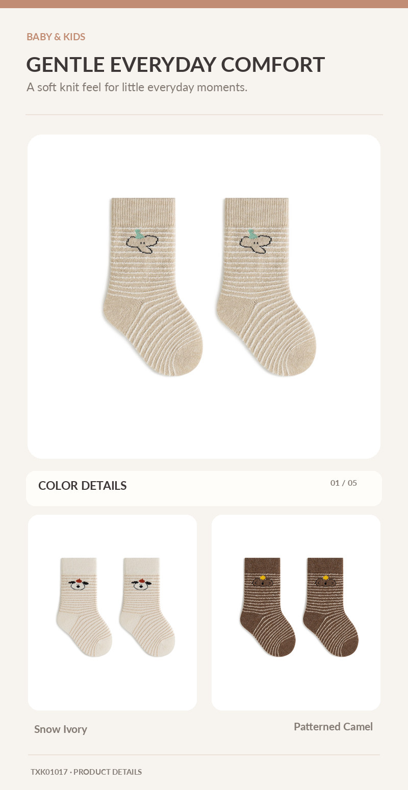 Kids Crew Socks for wholesale buyers – TXK01017, detail image 1