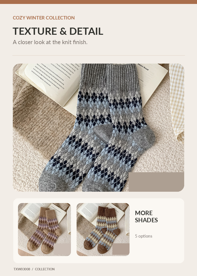 Wool Socks for wholesale buyers – TXW03008, detail image 2