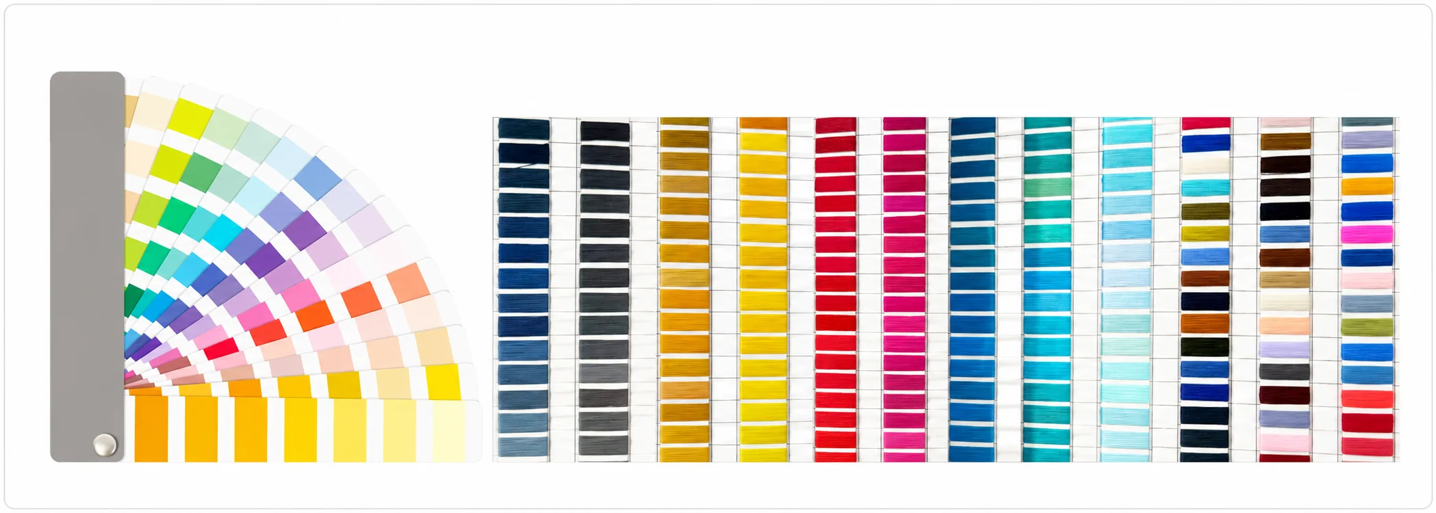 Color fan and yarn shade cards for custom sock colors