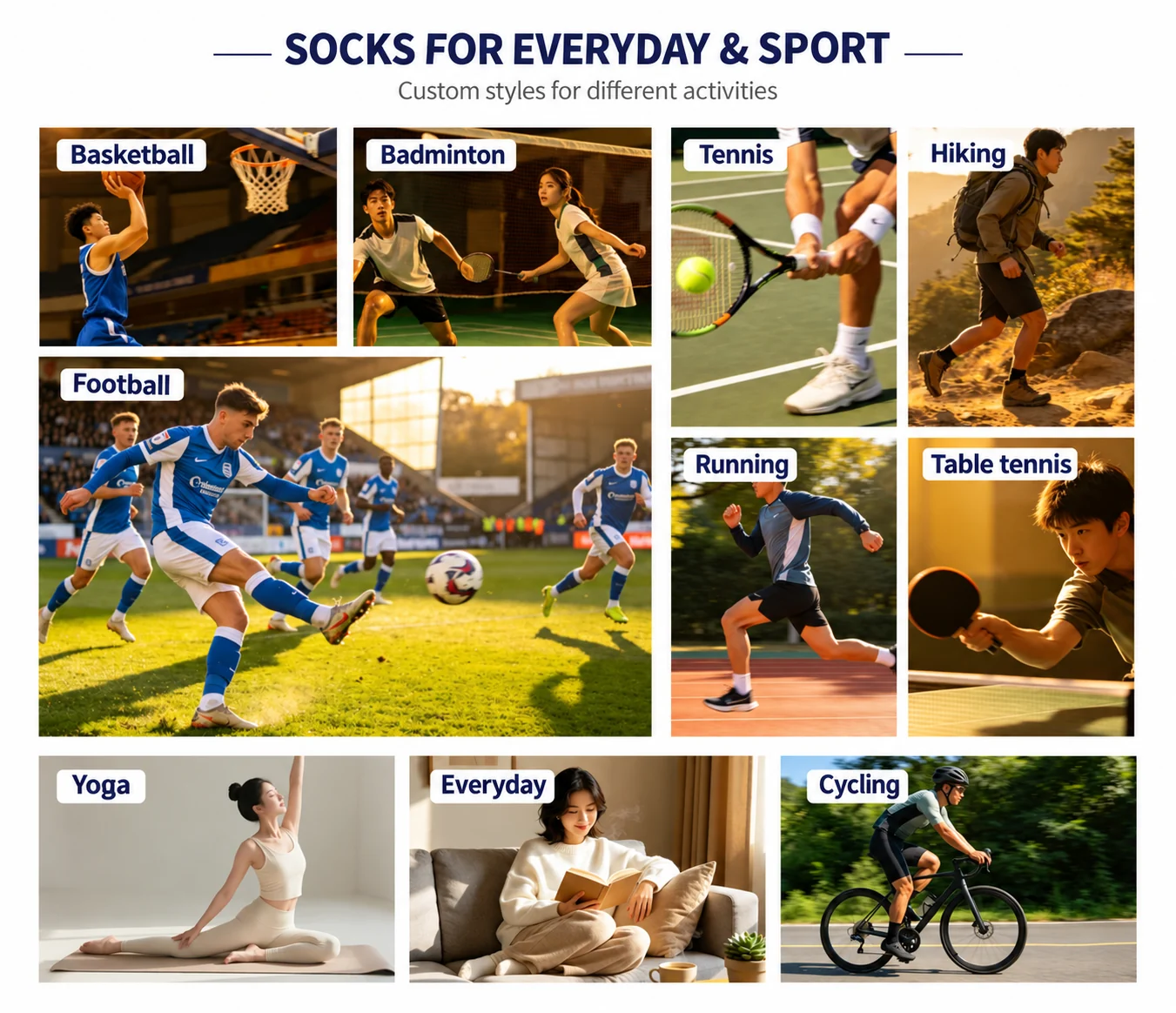 Sports and everyday sock applications